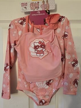 Hello Kitty Pink Girls' 2-Piece Swim Set